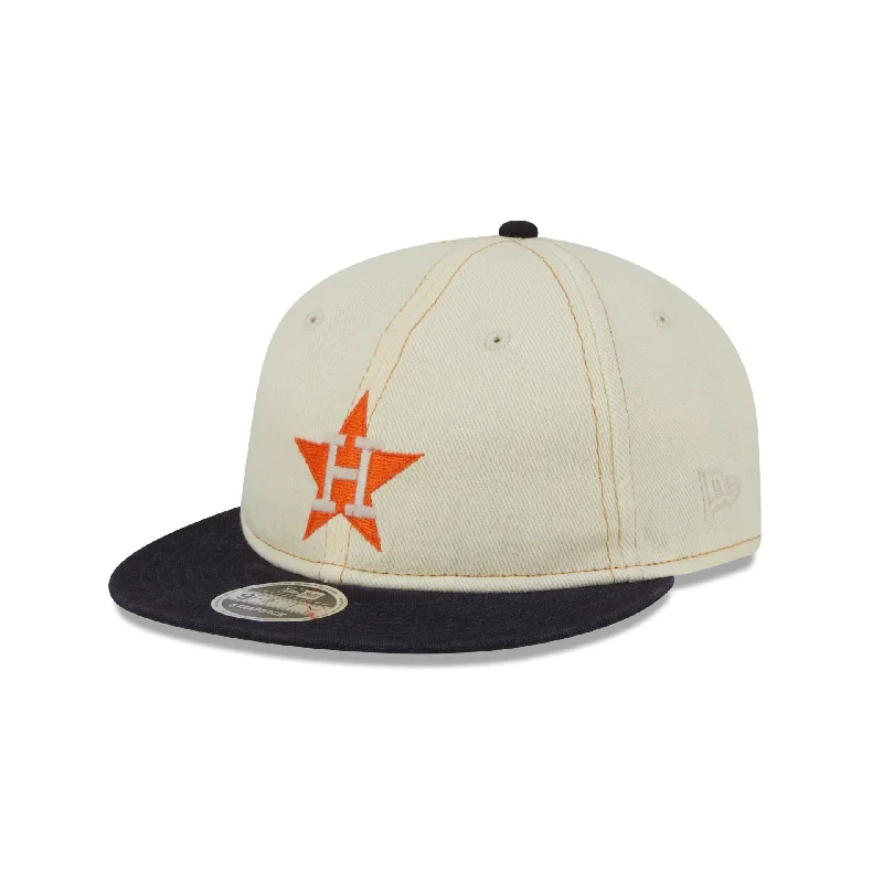 Men’s slim-fit trucker cap-Houston Astros Chrome Denim Retro Crown 9FIFTY Adjustable Hat