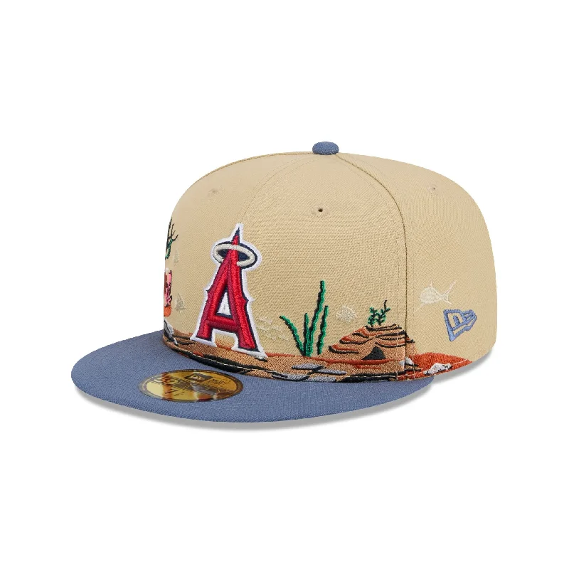 Men’s bold suede keychain-Los Angeles Angels Team Landscape 59FIFTY Fitted Hat