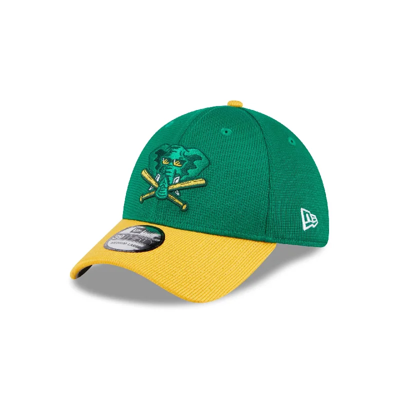 Men’s casual trucker cap-Oakland Athletics 2024 Batting Practice 39THIRTY Stretch Fit Hat