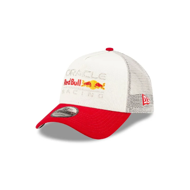 Men’s relaxed trucker cap-Oracle Red Bull Racing Essential White 9FORTY A-Frame Trucker Hat