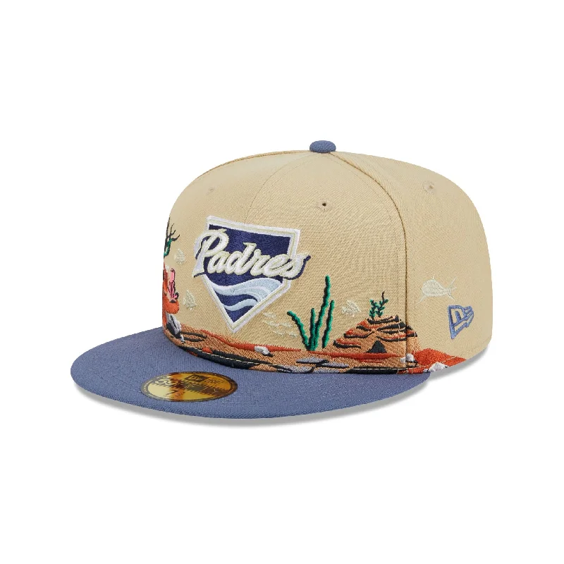 Men’s casual trucker cap-San Diego Padres Team Landscape 59FIFTY Fitted Hat