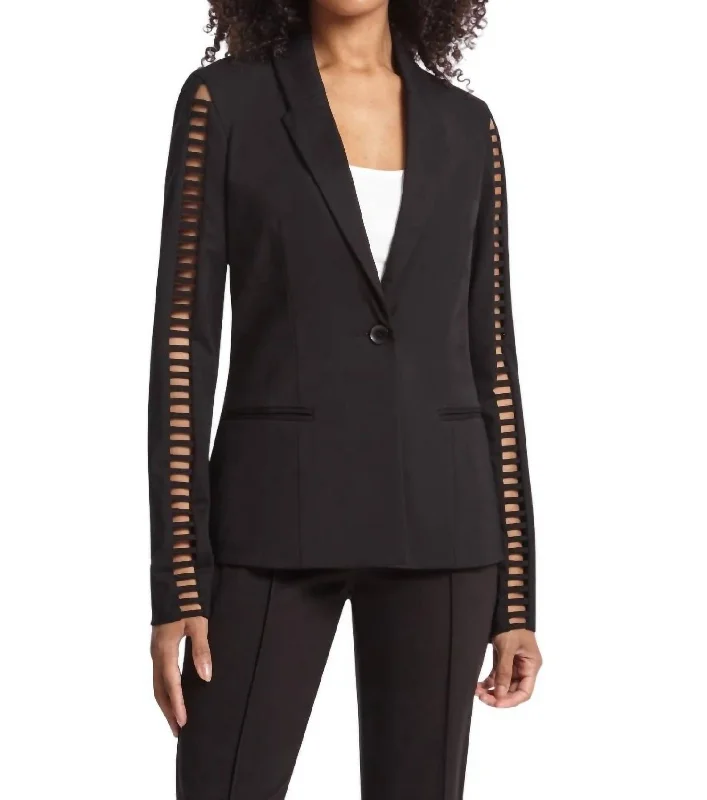 Men’s soft seersucker suit-Capacity Blazer In Black