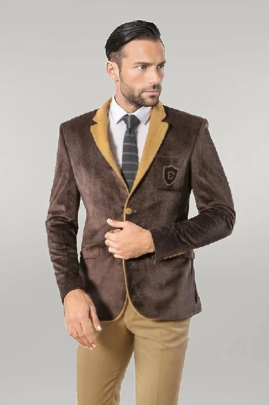 Men’s stylish seersucker suit-Furry Light Beige Blazer | Wessi