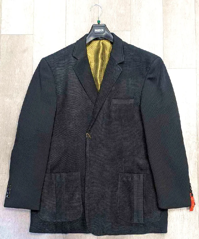 Men’s relaxed micro-pattern suit-Inserch Blazer BL506-01 Black (FINAL SALE) (SIZE 3XL ONLY)