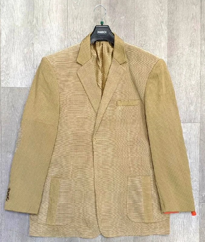 Men’s soft twill-blend suit-Inserch Blazer BL506-07 Beige (SIZE 3XL, 4XL ONLY) (FINAL SALE) (SIZE 3XL, 4XL, 5XL ONLY)