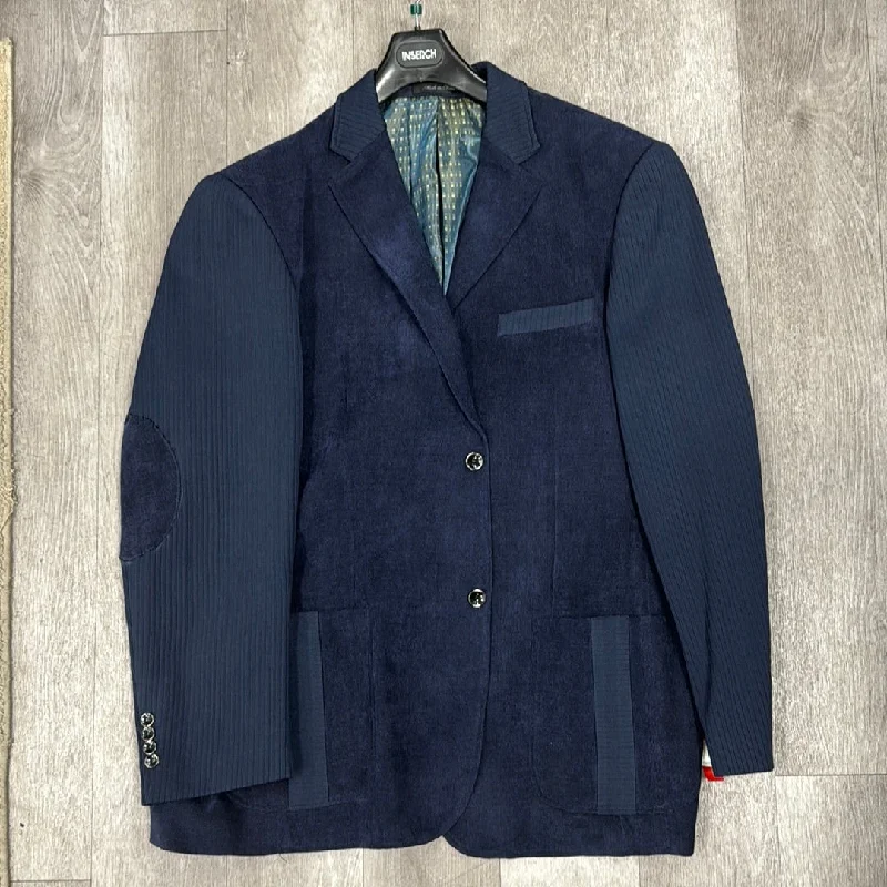 Men’s relaxed velvet suit-Inserch Blazer BL506-11 Navy (SIZE 3XL ONLY) (FINAL SALE)