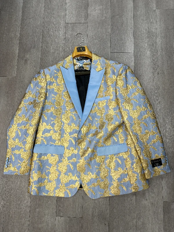 Men’s breathable seersucker suit-INSOMNIA MZS-522 SKY BLUE Blazer