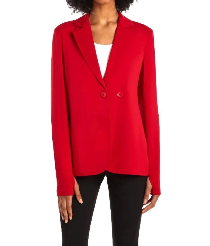 Men’s trendy poplin suit-Streak Blazer In Red