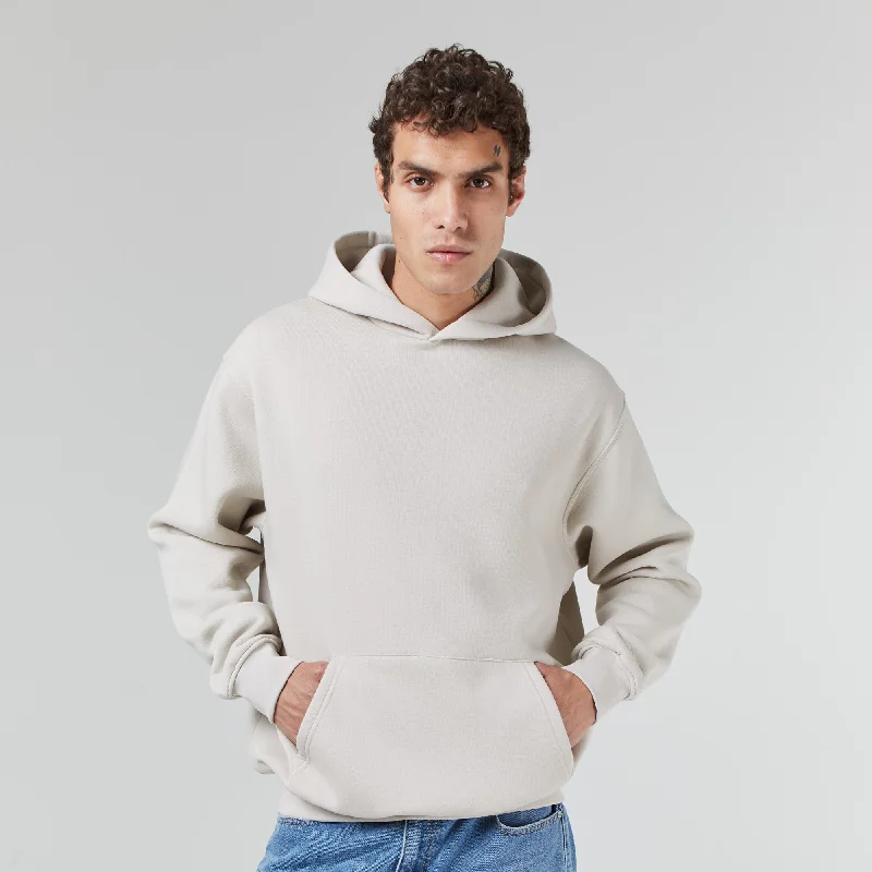 Men’s comfy acid-wash sweatshirt-Box Fit Hoodie | Chalk