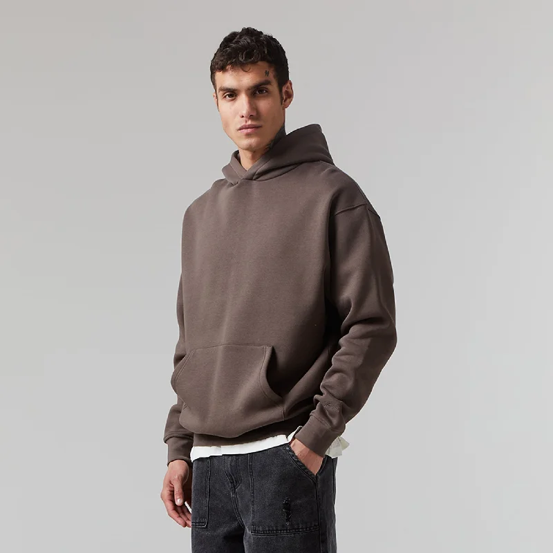 Men’s breathable split hoodie-Box Fit Hoodie | Mocha