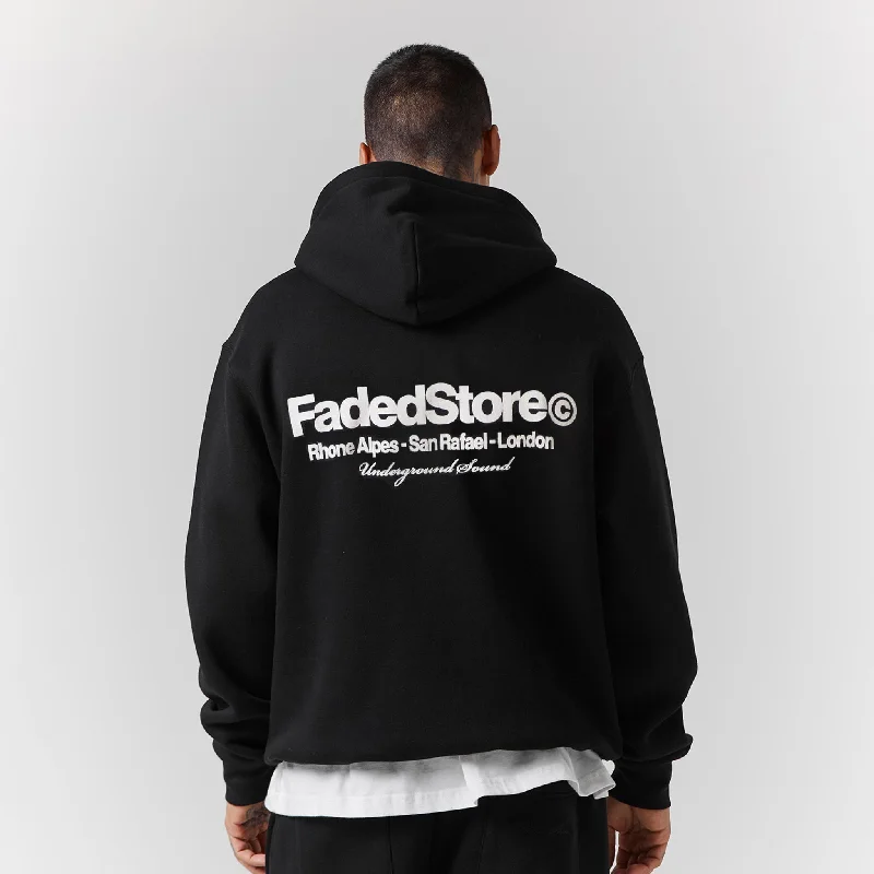 Men’s casual faded hoodie-Core Hoodie | Black