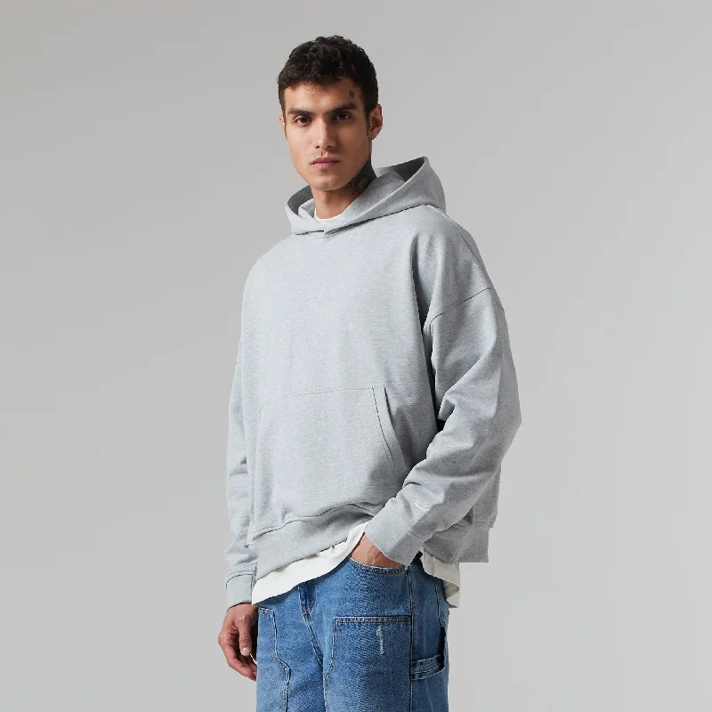 Men’s trendy marled hoodie-Heavyweight Box Fit Hoodie | Grey Marl