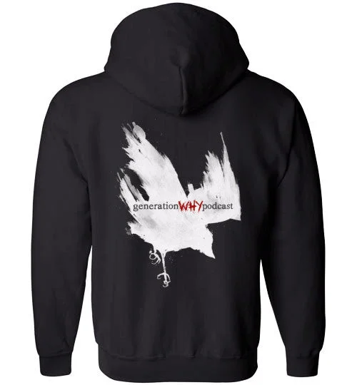 Men’s soft split sweatshirt-Crow Design Zippered Hoodie