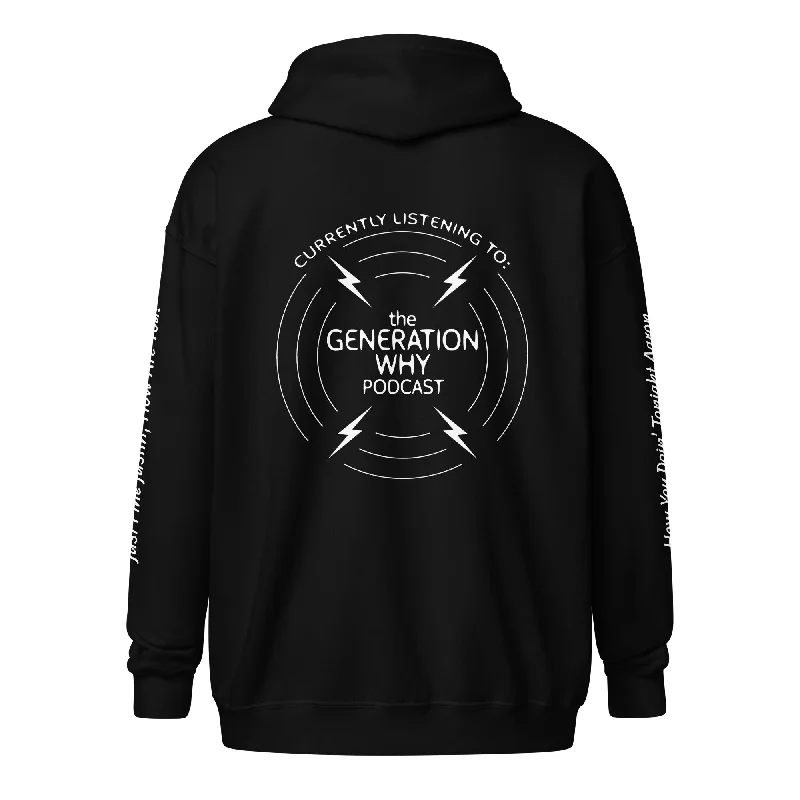 Men’s stylish jersey sweatshirt-Currently Listening Unisex Zip Hoodie