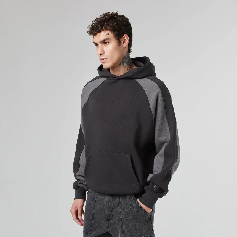 Men’s soft faded sweatshirt-Cut & Sew Hoodie | Black