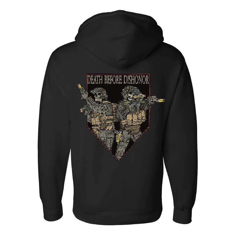 Men’s relaxed faded hoodie-Death Before Dishonor Hoodie