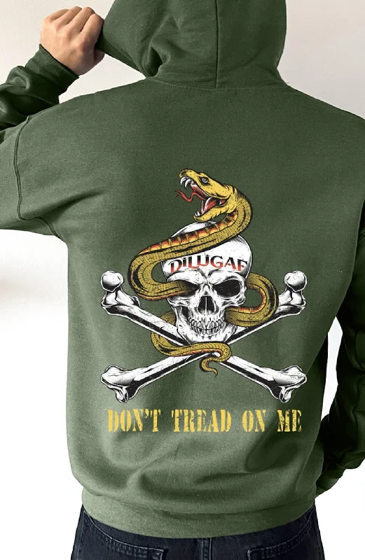 Men’s slim-fit bamboo hoodie-Don't Tread on me Skull Pullover Hoodie