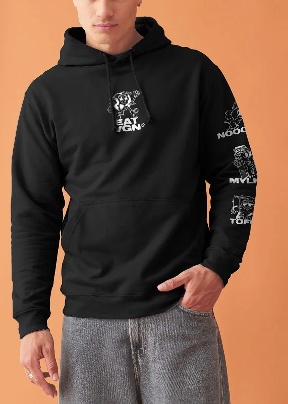 Men’s breathable split hoodie-EAT VGN - Hoodie - Black