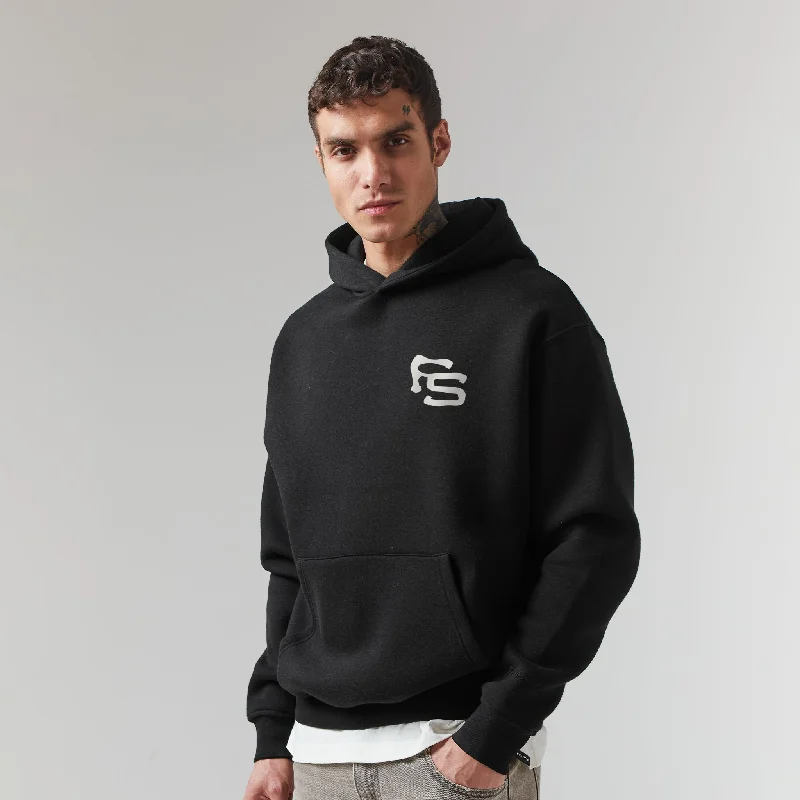 Men’s breathable drop-shoulder hoodie-FS Hoodie | Black