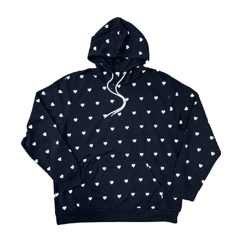 Men’s slim heathered hoodie-Hearts All Over Giant Hoodie