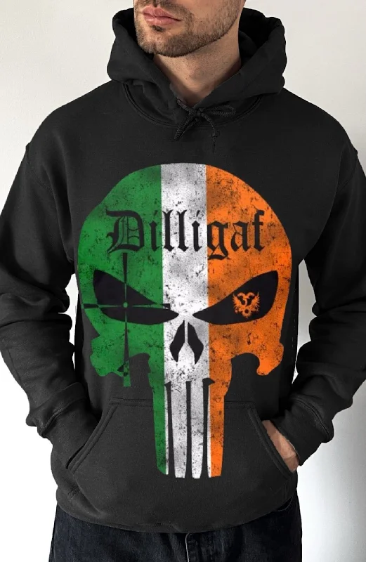 Men’s durable tonal hoodie-Irish Punisher Dilligaf Pullover Hoodie