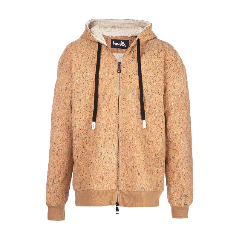 Men’s relaxed drop-shoulder hoodie-JETTED CORK DROP SHOULDER HOODIE CORK WITH PAINT