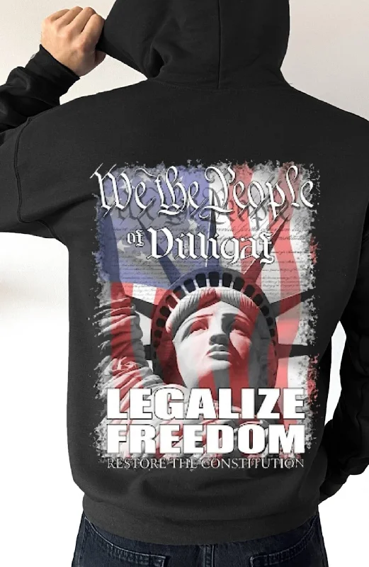 Men’s trendy acid-wash hoodie-Legalize Freedom Pullover Hoodie