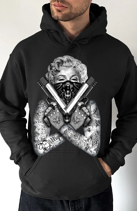 Men’s breathable split hoodie-Marilyn Attitude Pullover Hoodie