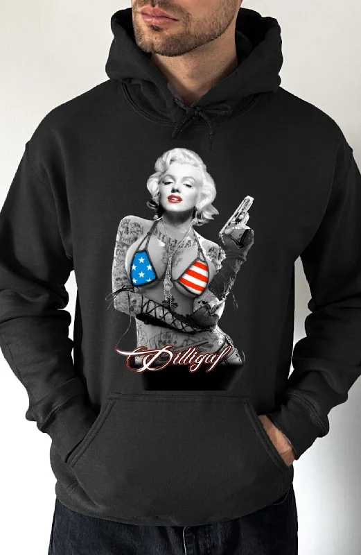 Men’s lightweight panel hoodie-Marilyn Pissed Off Attitude Pullover Hoodie