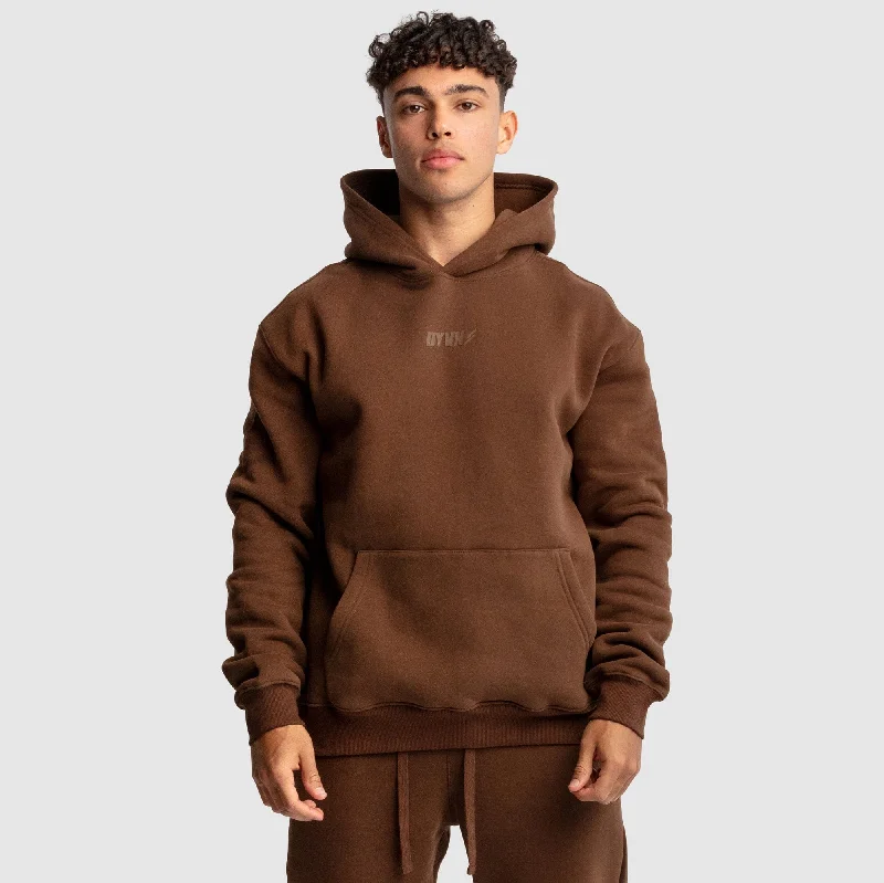 Men’s bold heathered hoodie-Men's DYVN Relaxed Fit Hoodie - Chocolate