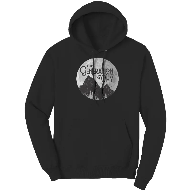 Men’s bold drop-shoulder hoodie-Moon Logo Pullover Hoodie