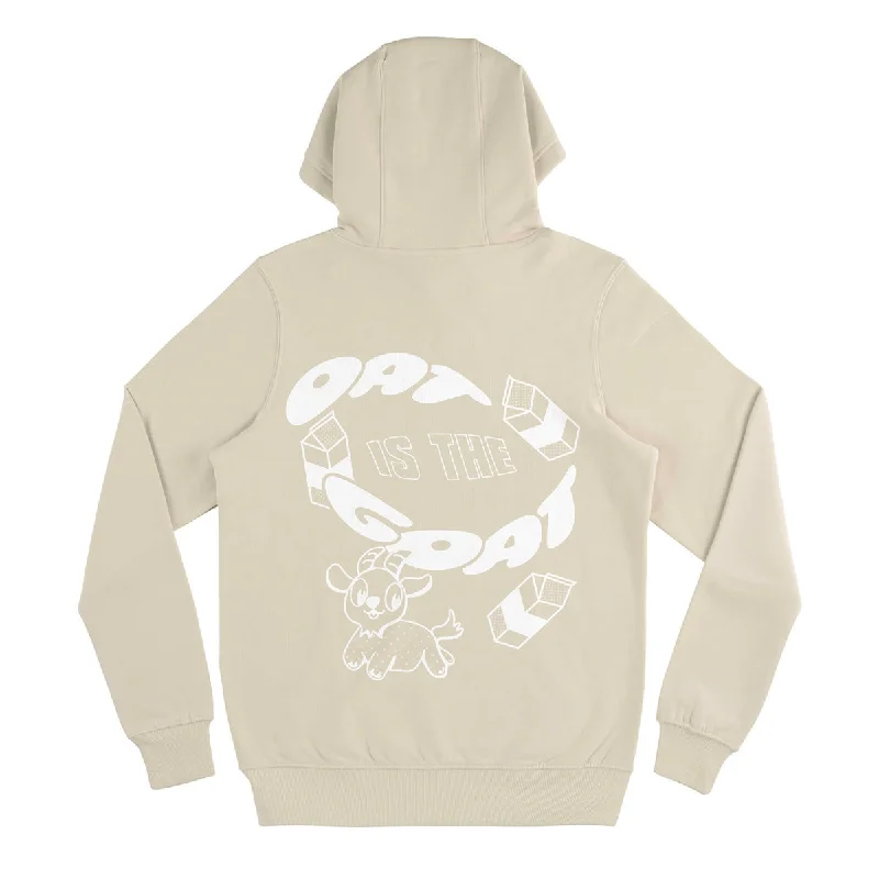 Men’s modern faded sweatshirt-Oat Is The Goat Organic Hoodie - Light Beige