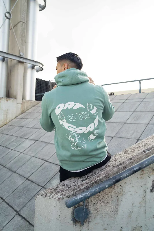 Men’s lightweight drop-shoulder hoodie-Oat Is The Goat Organic Hoodie - Sage Green