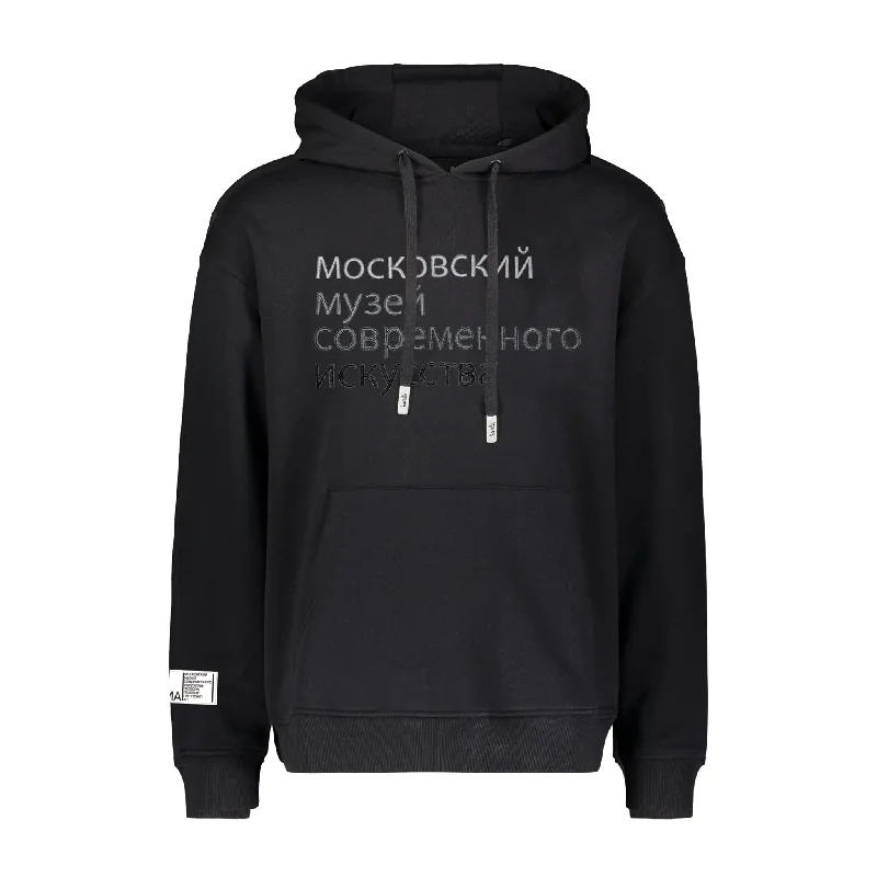 Men’s slim-fit marled hoodie-ALLY HOODIE BLACK