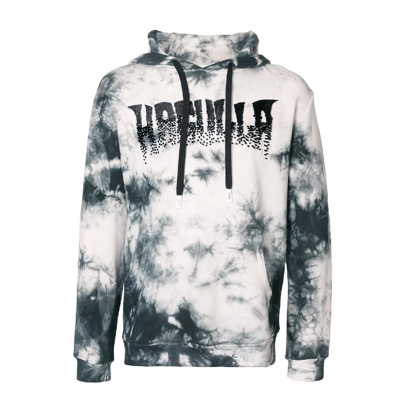 Men’s soft faded sweatshirt-SKULL MYSTERY HOODIE OFF WHITE TIE DYE