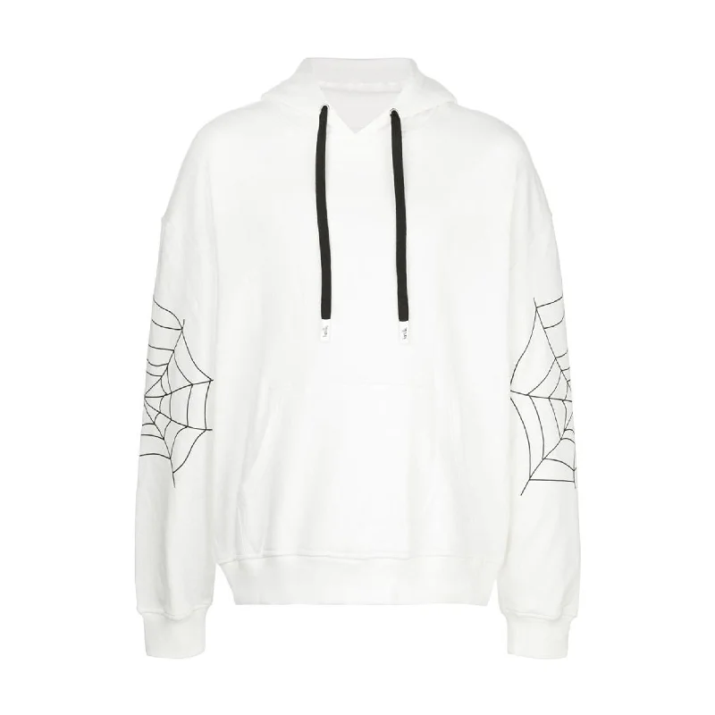 Men’s durable french-terry hoodie-SUGAR HACULLA DROP SHOULDER HOODIE OFF-WHITE