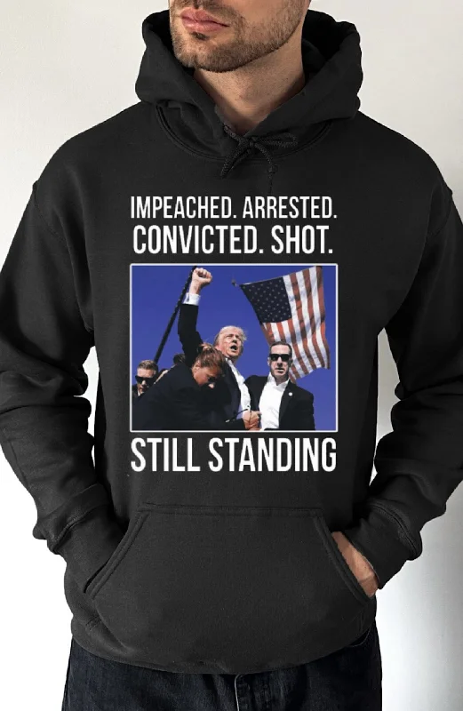 Men’s relaxed acid-wash hoodie-Trump Still Standing Pullover Hoodie