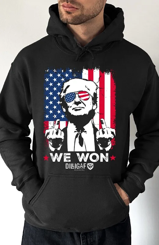 Men’s soft panel hoodie-We Won Pullover Hoodie