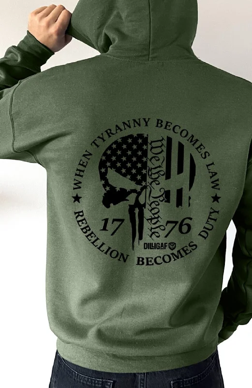 Men’s comfy marled hoodie-When Tyranny Becomes Law Pullover Hoodie