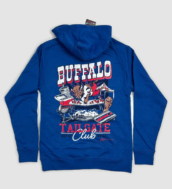 Men’s relaxed acid-wash hoodie-Buffalo Tailgate Club Hooded Sweatshirt