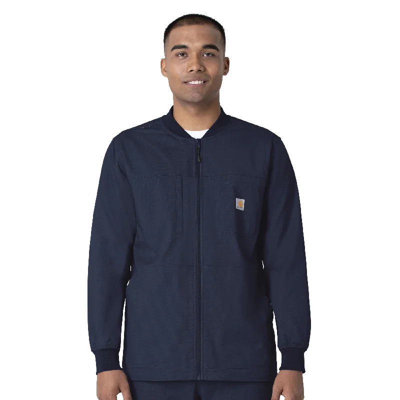 Men’s soft shacket jacket-Carhartt Rugged Flex Ripstop Men's Utility Warm-Up Jacket - Navy