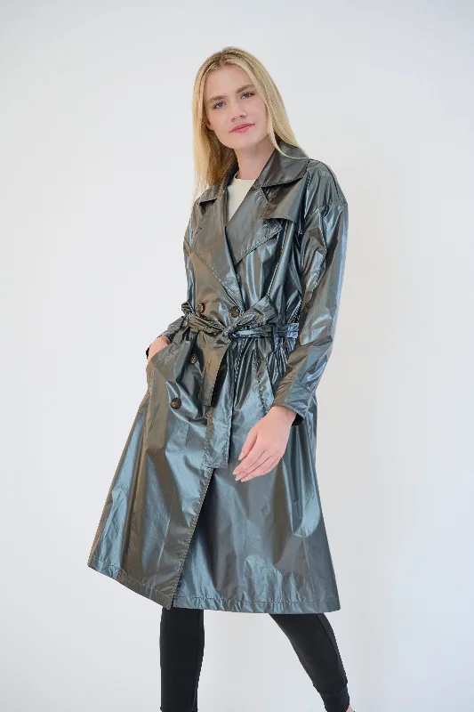 Men’s casual donkey coat-Chic Metallic Trench