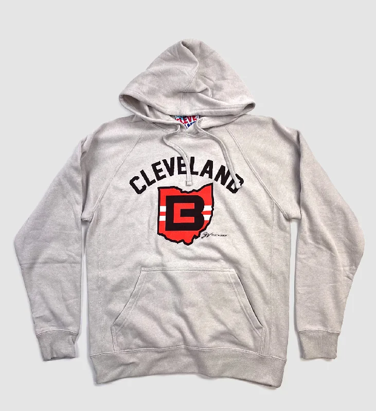 Men’s bold jersey hoodie-Cleveland Football CB Ohio Hooded Sweatshirt