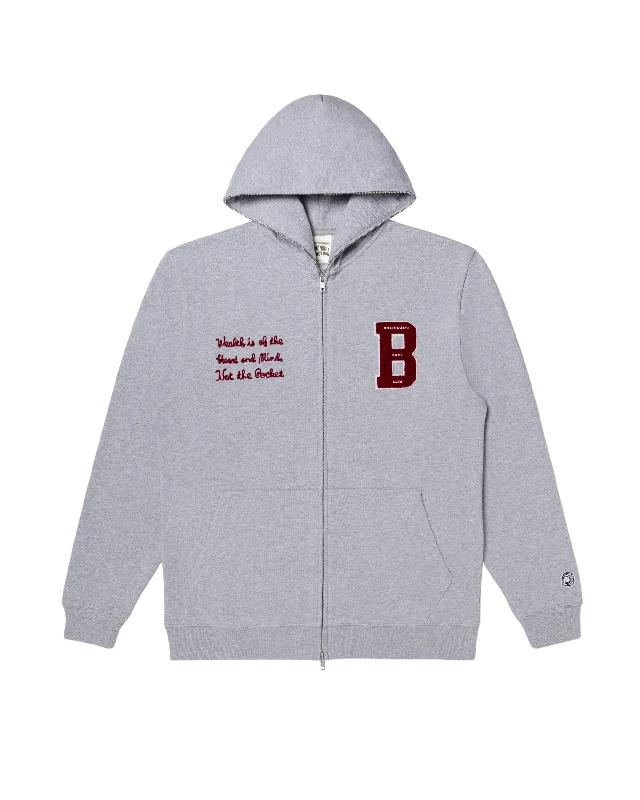 Men’s relaxed drop-shoulder hoodie-Collegiate Full Zip B Hoodie