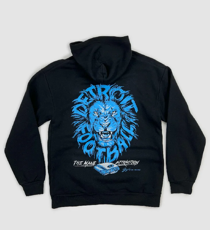 Men’s relaxed split hoodie-Detroit Football Mane Attraction Hooded Sweatshirt