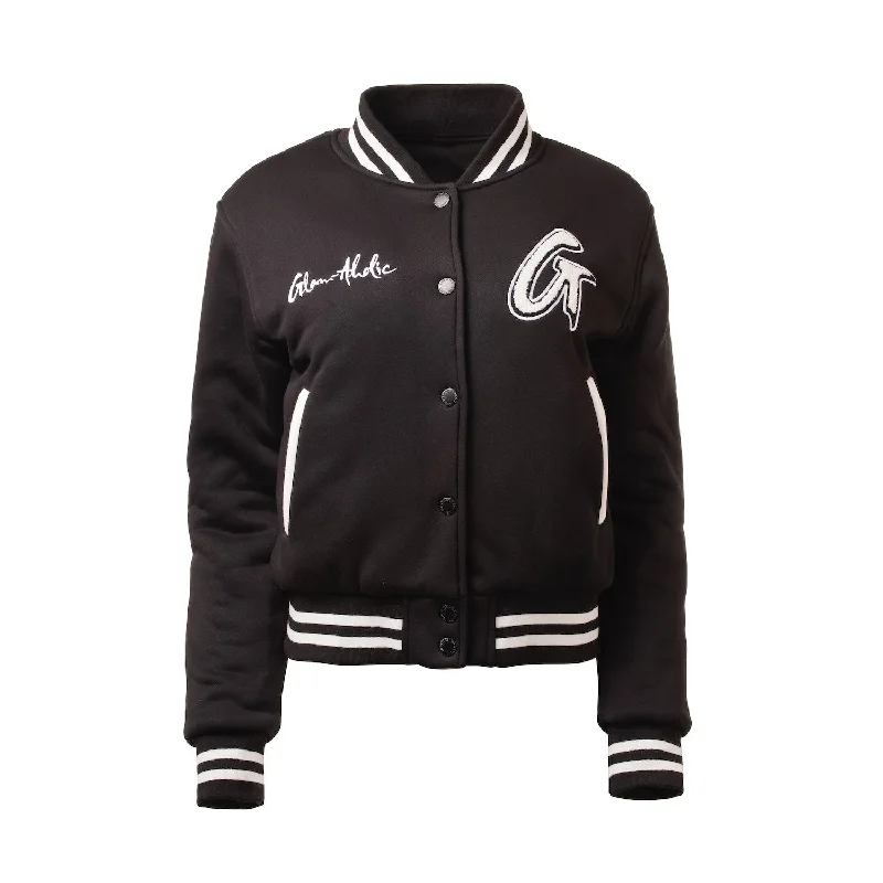 Men’s modern shacket jacket-ESSENTIAL VARSITY JACKET - BLACK