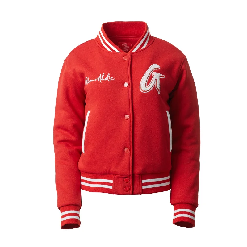 Men’s stylish insulated jacket-ESSENTIAL VARSITY JACKET - RED