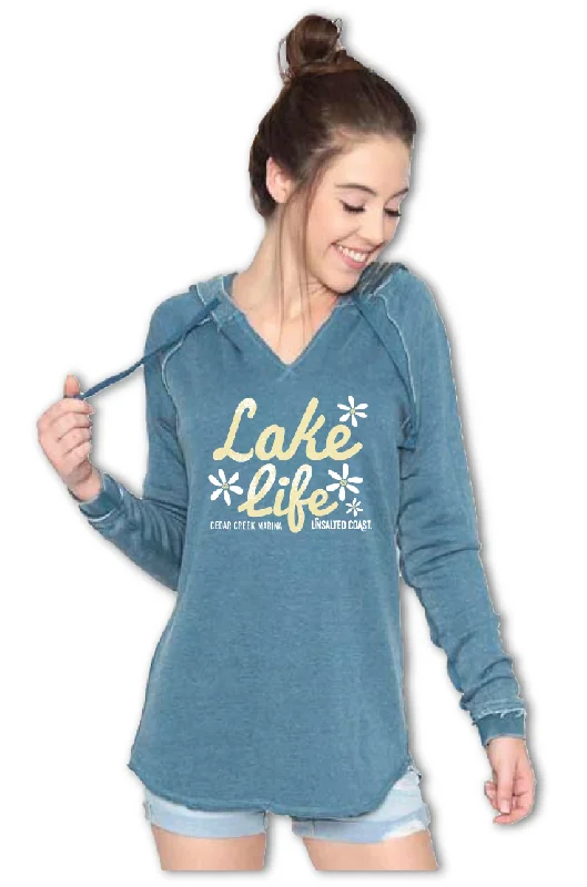 Men’s breathable french-terry hoodie-Lake Life Hooded Tunic