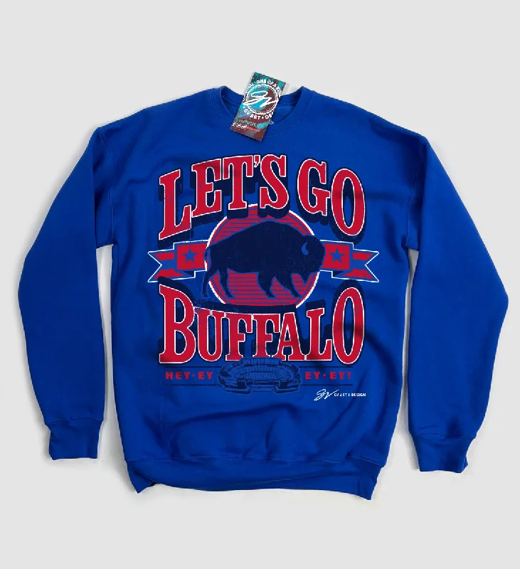 Men’s soft tonal sweatshirt-Let's Go Buffalo Vintage Crew Sweatshirt