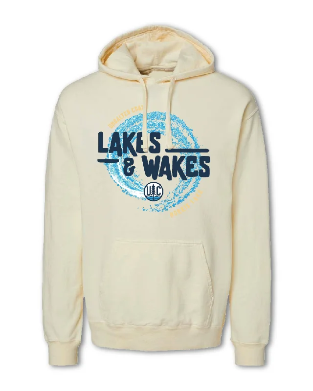 Men’s slim heathered hoodie-Lakes & Wakes Hood (Customize)